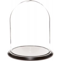 Plymor Brand 11.75" x 15" Glass Display Dome Cloche (Black Wood Veneer Base) 840003144314  202344648423